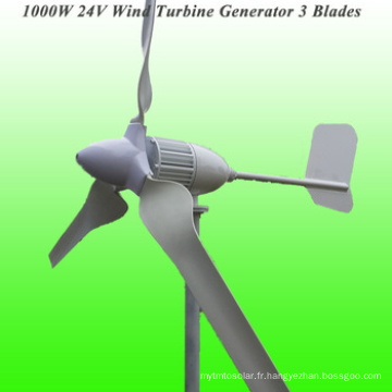New Arrival 3 Blades Rated 1000W 24V Wind Generator avec 3 ans de garantie et 15 ans de vie